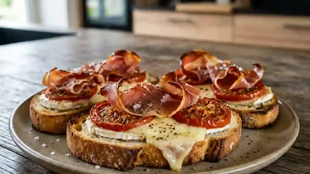 Tartines Paysannes Croustillantes Chèvre-Jambon - Photo de présentation