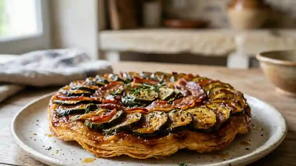 Tatin de courgettes au lard croustillant - Photo de présentation