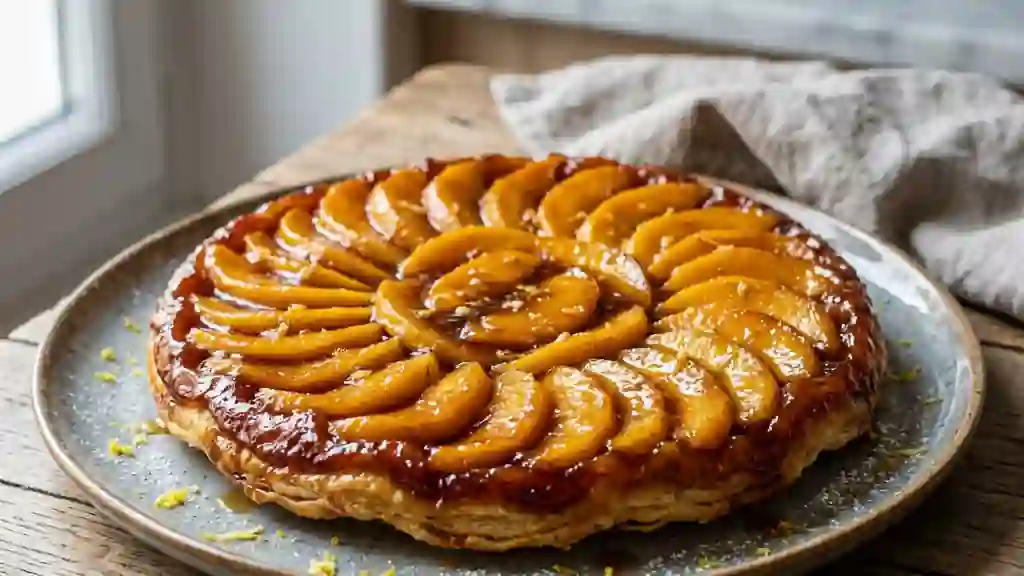 Tatin de mangue fondante au gingembre - Photo de présentation