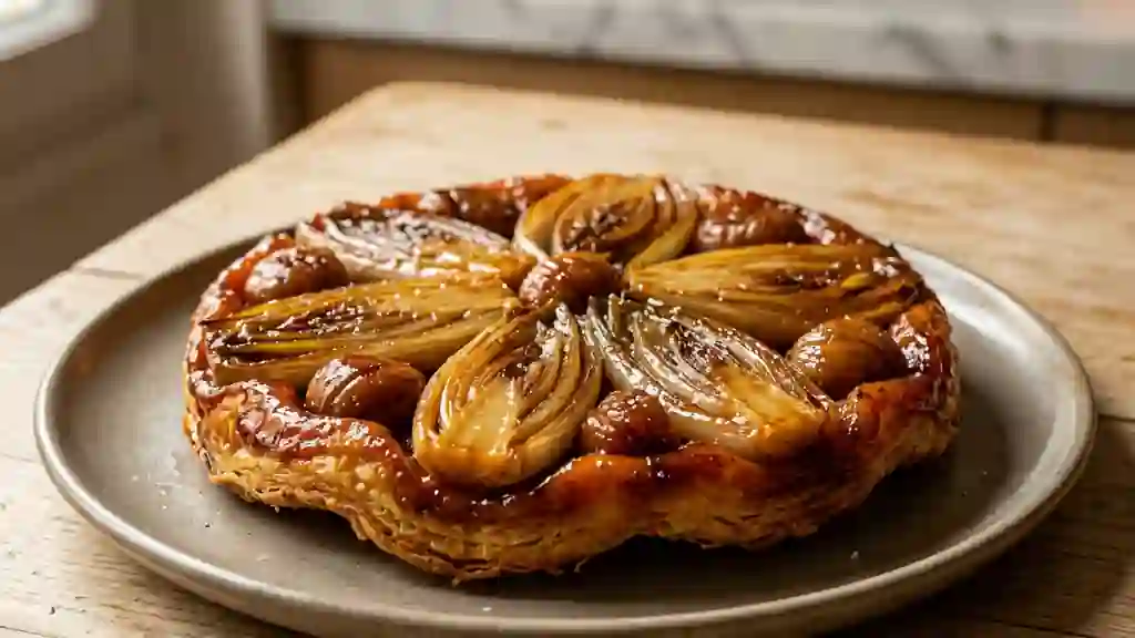 Tatin d'endives aux marrons : fondante et dorée - Photo de présentation