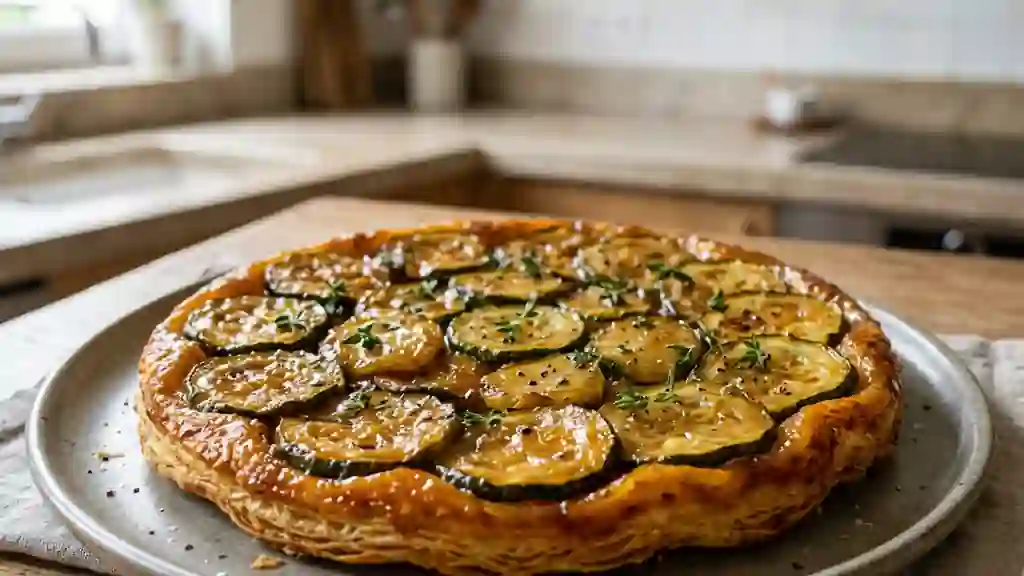 Tatin fondante aux courgettes et thym - Photo de présentation
