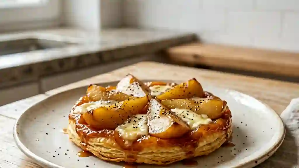 Tatin fondante poire et chèvre au miel - Photo de présentation