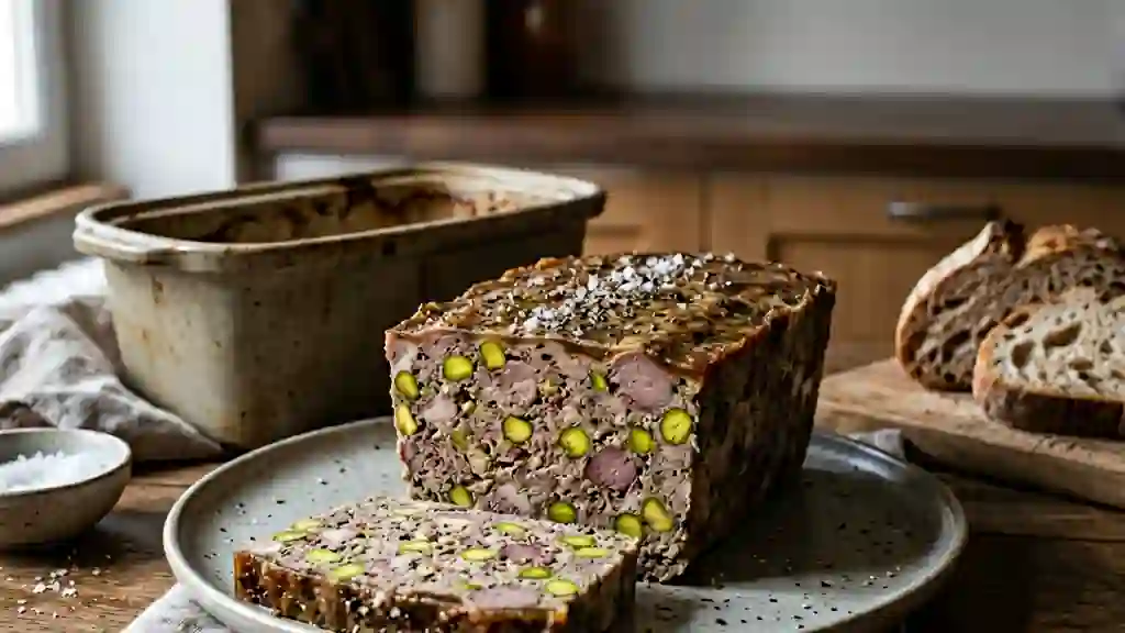 Terrine de canard fondante et pistaches croquantes - Photo de présentation