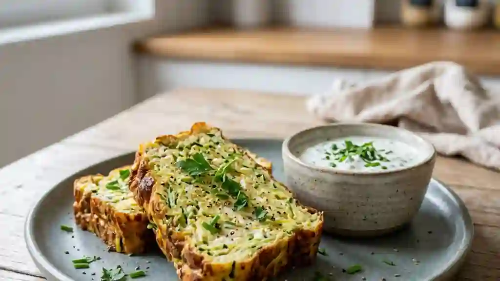 Terrine fondante de courgette & crème d'herbes - Photo de présentation