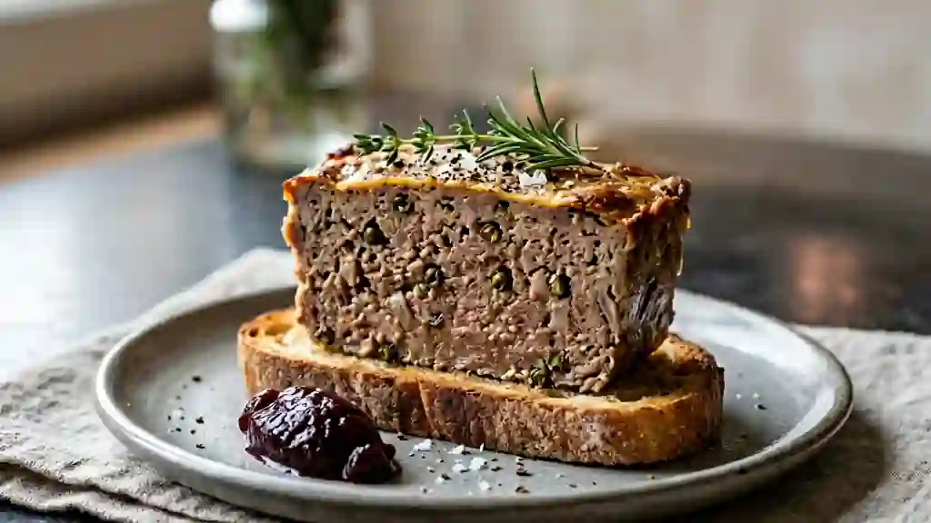 Terrine de faisan fondante au poivre vert - Photo de présentation