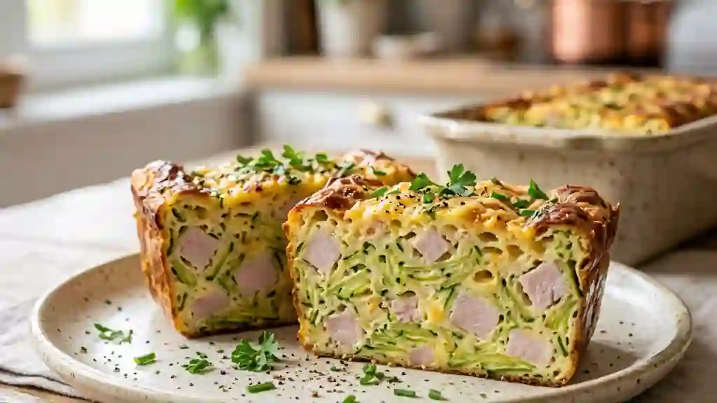 Terrine fondante jambon et courgettes - Photo de présentation