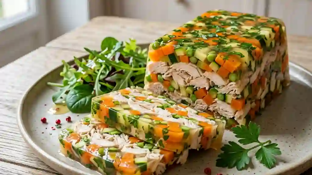 Terrine fondante poulet et légumes croquants - Photo de présentation