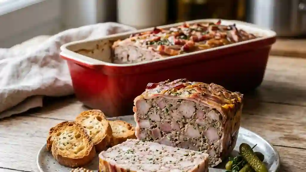 Terrine de porc rustique au lard - Photo de présentation