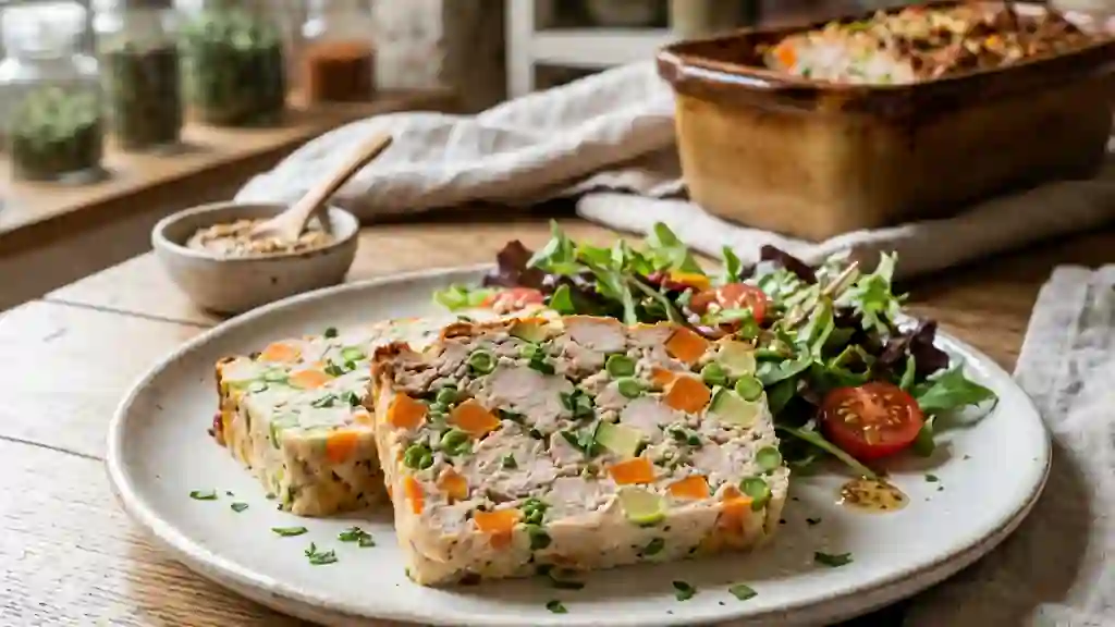 Terrine de poulet fondante aux petits légumes - Photo de présentation
