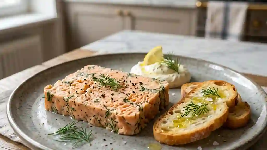 Terrine de saumon fondante à l'aneth frais - Photo de présentation