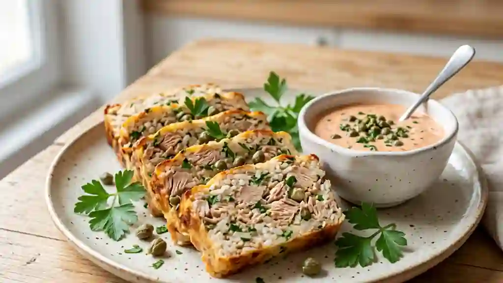 Terrine de thon fondante au riz et sauce cocktail - Photo de présentation