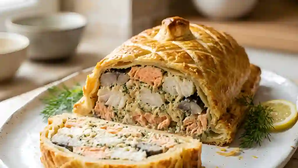 Terrine feuilletée au trio de poissons - Photo de présentation