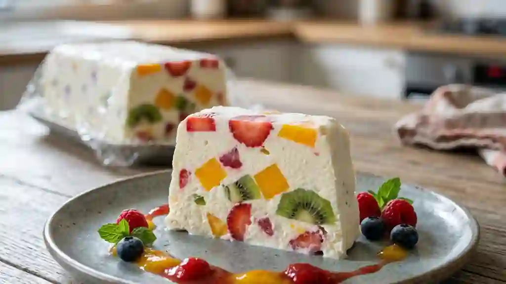 Terrine givrée au trio de fruits frais - Photo de présentation
