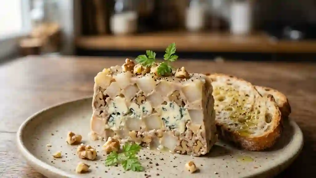 Terrine Fondante Poire, Roquefort et Noix - Photo de présentation