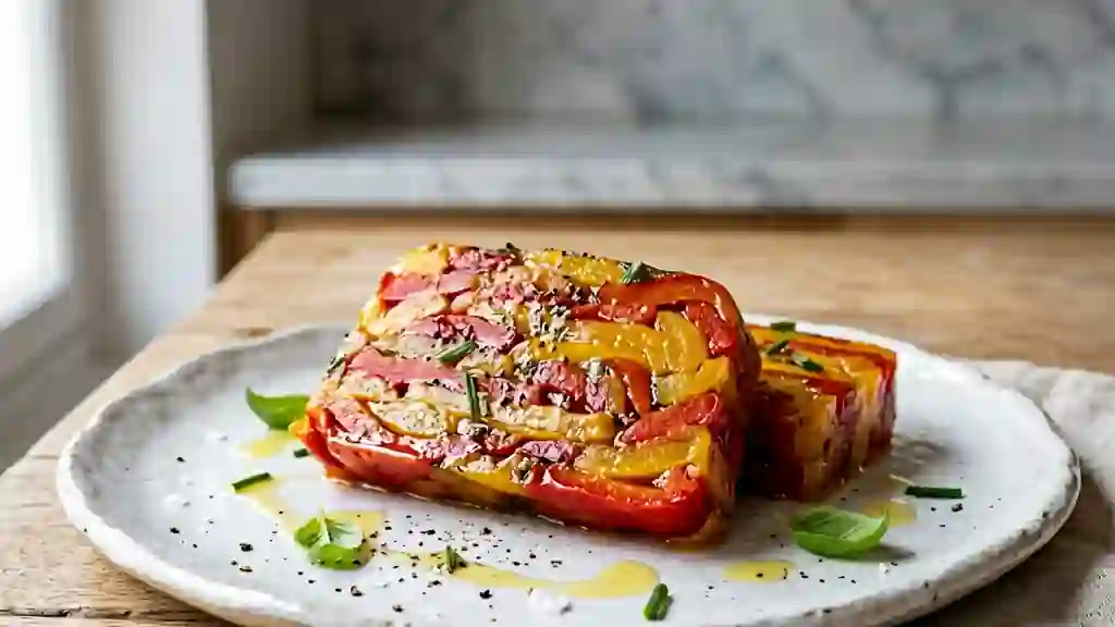 Terrine fondante aux poivrons rôtis et ail - Photo de présentation