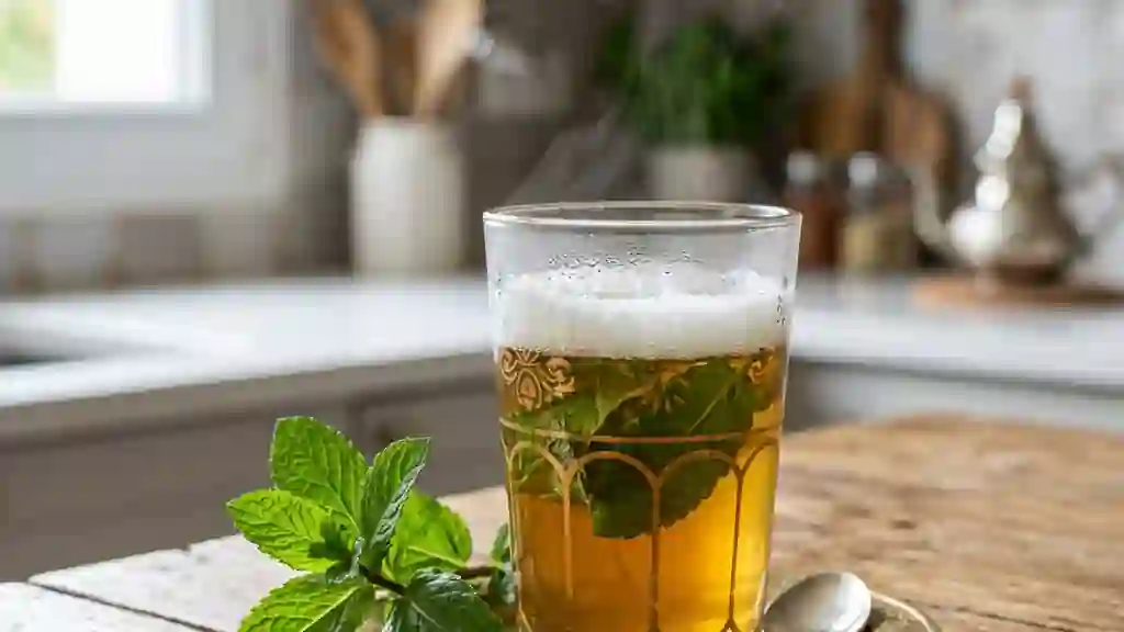 Thé à la menthe fraîche et intensément parfumé - Photo de présentation