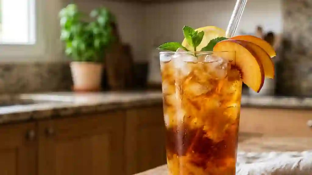 Thé glacé à la pêche infusée et citronnée - Photo de présentation