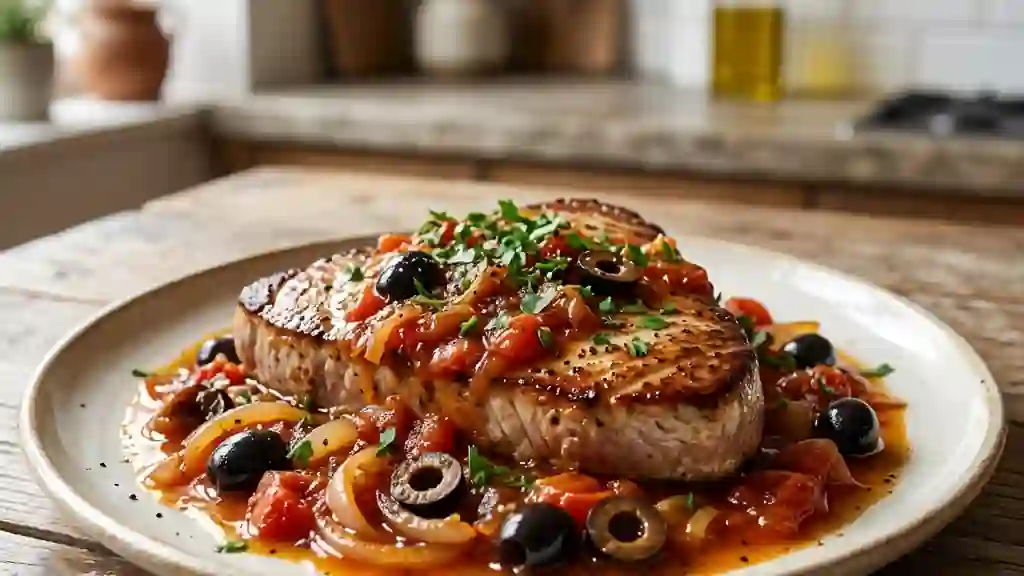 Thon mi-cuit et sa sauce provençale fondante - Photo de présentation