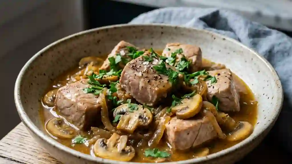 Thon Braisé aux Champignons et Vin Blanc - Photo de présentation
