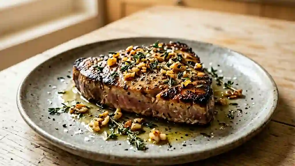 Steak de Thon Rôti à l'Ail et Thym Fondant - Photo de présentation