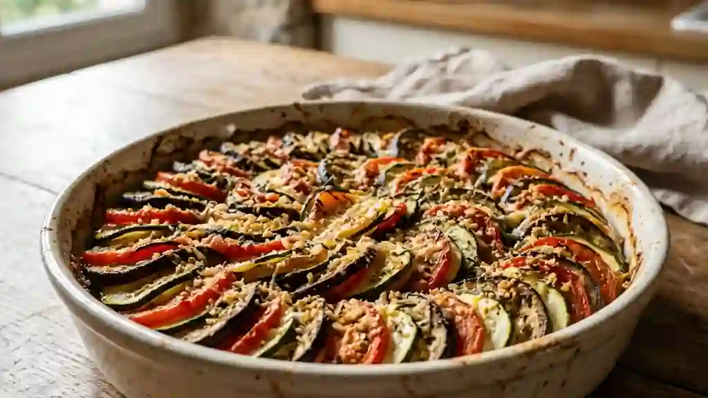 Tian de légumes d'été fondant et croustillant - Photo de présentation