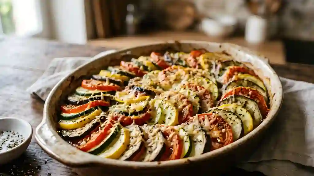 Tian provençal fondant au parmesan doré - Photo de présentation