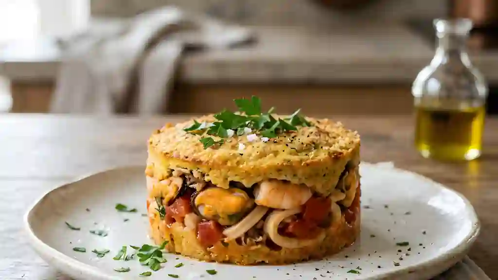 Timbale iodée aux fruits de mer et tomate - Photo de présentation