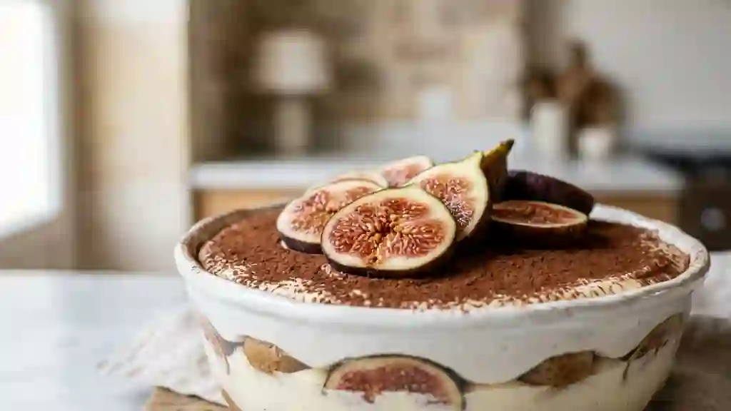 Tiramisu crémeux aux figues fraîches - Photo de présentation