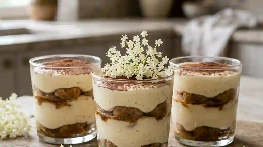 Tiramisu nuageux aux fleurs de sureau - Photo de présentation