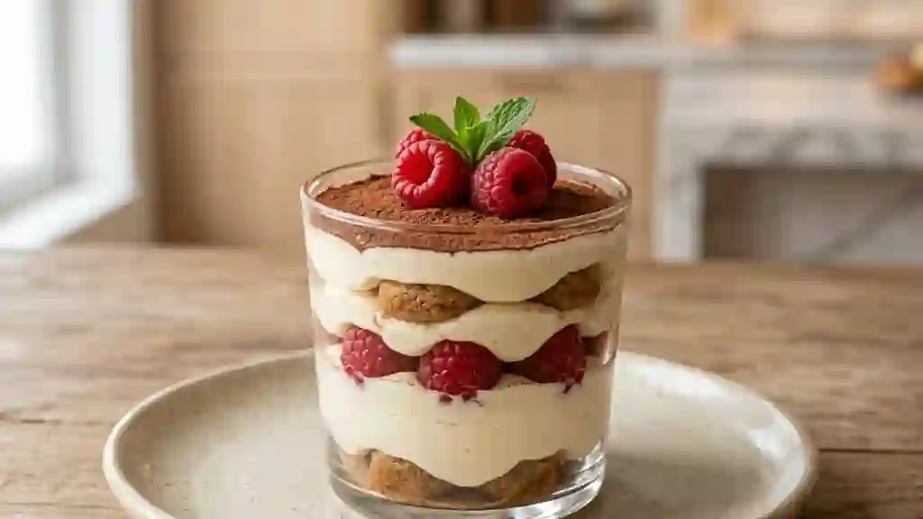 Tiramisu framboise nuageux - Photo de présentation