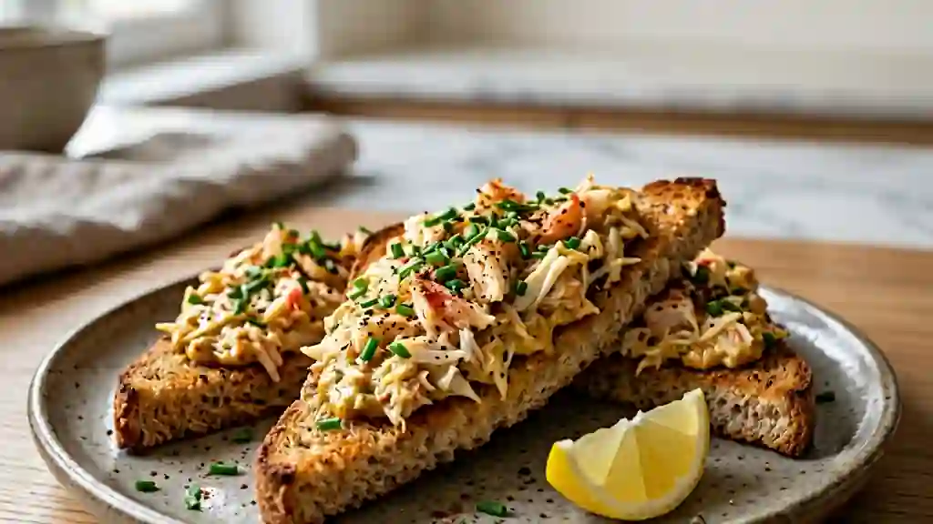 Toasts de crabe au curry croustillants - Photo de présentation