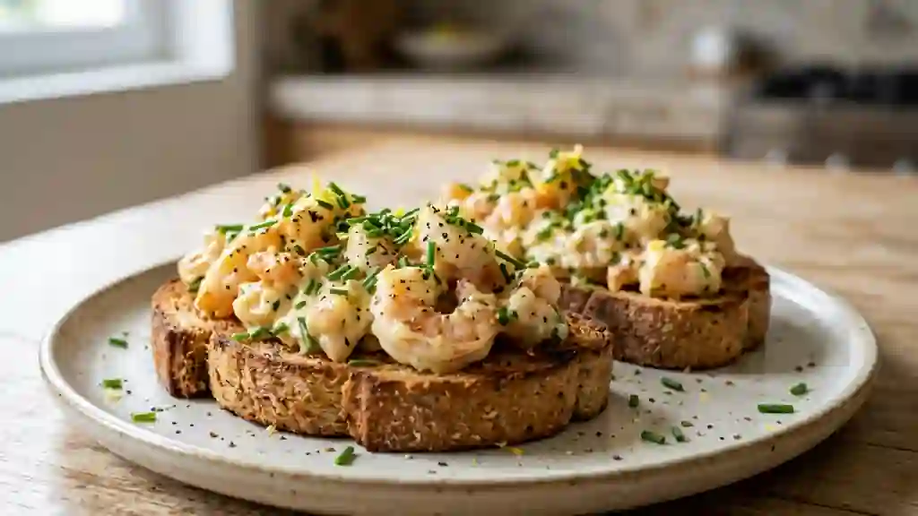 Toasts de crevettes croquants au citron - Photo de présentation
