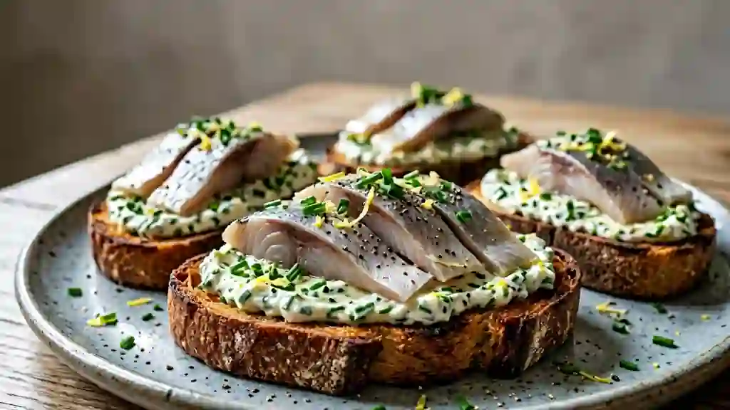 Toasts de hareng acidulés et fromage onctueux - Photo de présentation