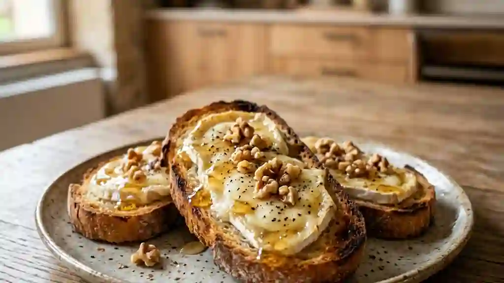 Tartines chèvre-miel fondantes et croquantes - Photo de présentation