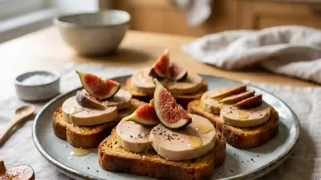 Toasts de foie gras au pain d'épices croustillant - Photo de présentation
