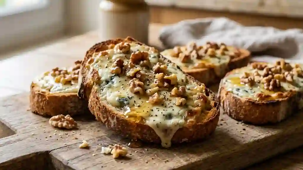 Toasts Roquefort, Miel et Noix - Photo de présentation