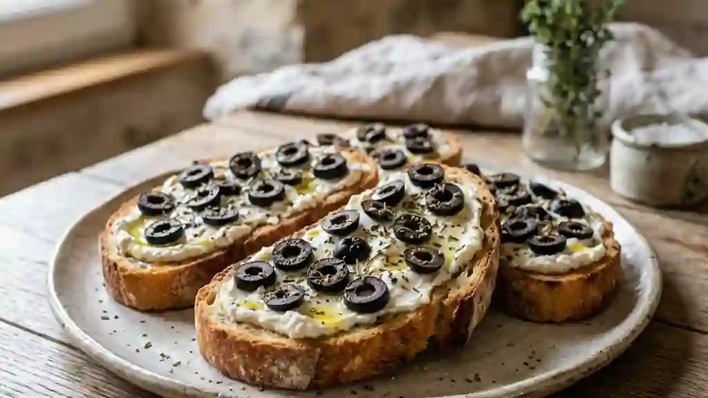 Toasts croustillants olive et Carré Frais - Photo de présentation