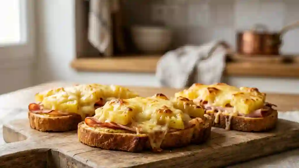 Toasts Hawaïens Gratinés Sucrés-Salés - Photo de présentation