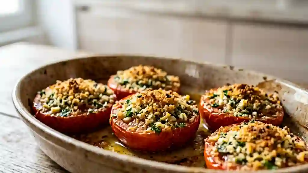 Tomates provençales fondantes et croustillantes - Photo de présentation