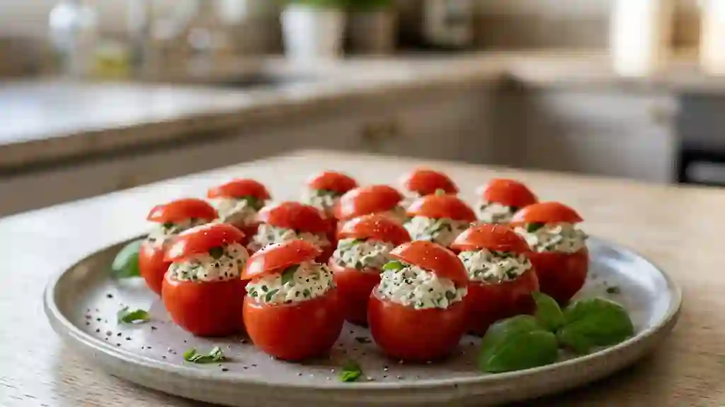 Tomates cerises farcies au Boursin frais - Photo de présentation