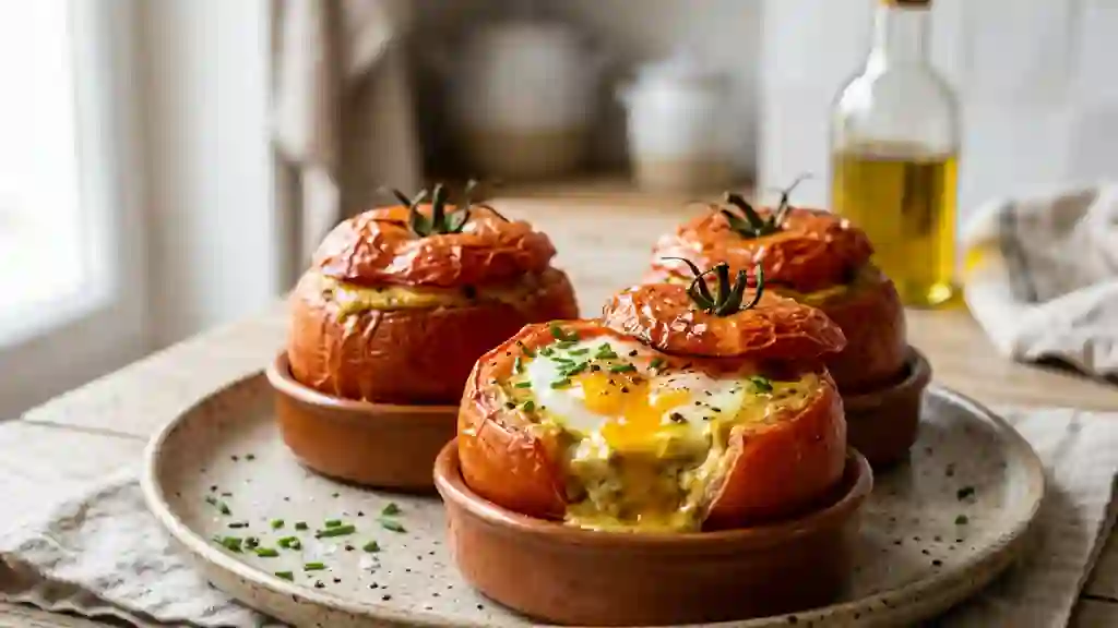 Tomates Farcies à l'Œuf et Curry Crémé - Photo de présentation