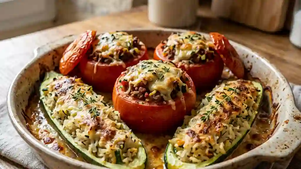 Tomates et Courgettes aux Deux Farces - Photo de présentation