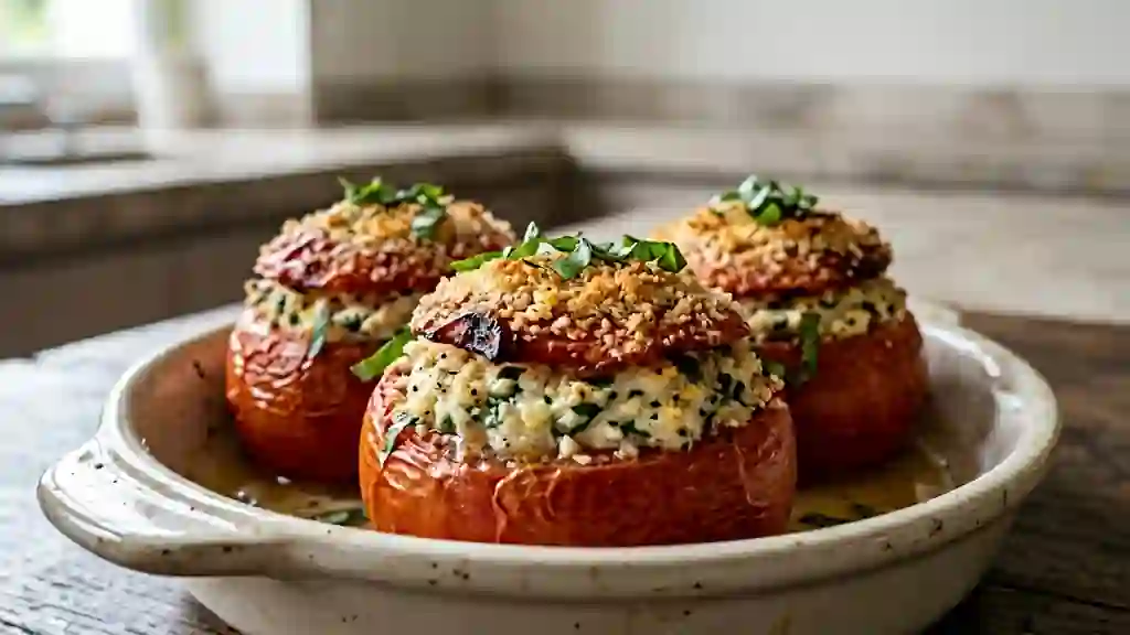 Tomates Rôties au Fromage Frais et Basilic - Photo de présentation