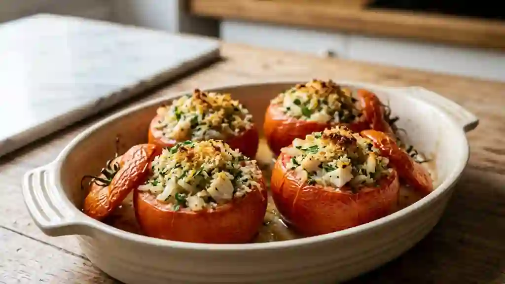 Tomates Farcies au Poisson et Chapelure Dorée - Photo de présentation