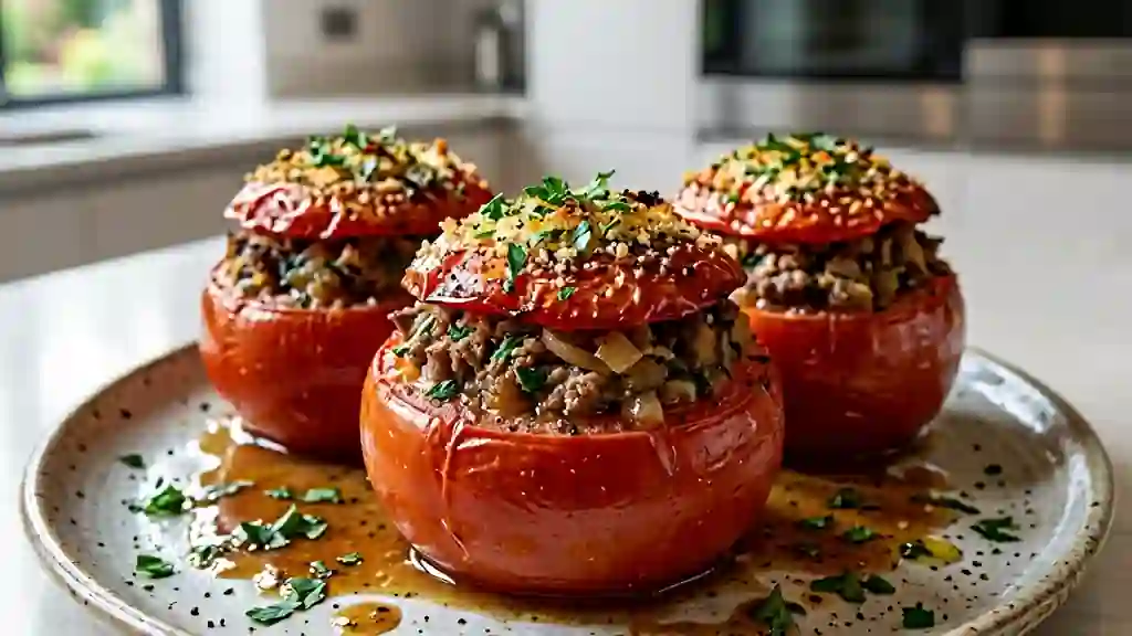 Tomates farcies fondantes au bœuf braisé - Photo de présentation