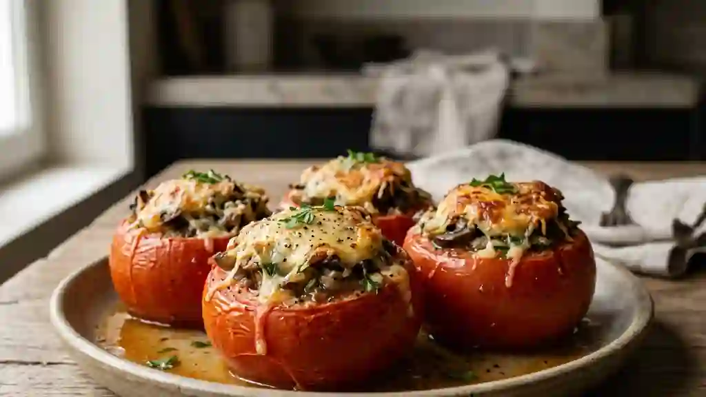 Tomates farcies aux champignons et parmesan - Photo de présentation