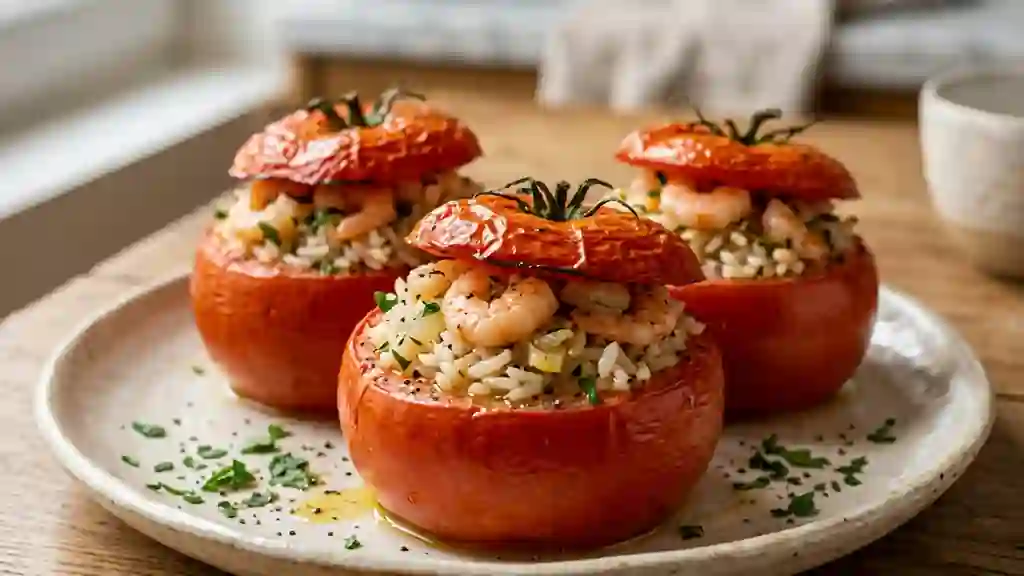 Tomates Farcies aux Crevettes et Riz Fondant - Photo de présentation