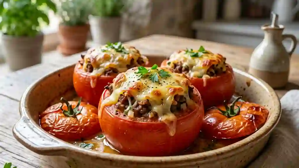 Tomates farcies fondantes et gratinées - Photo de présentation