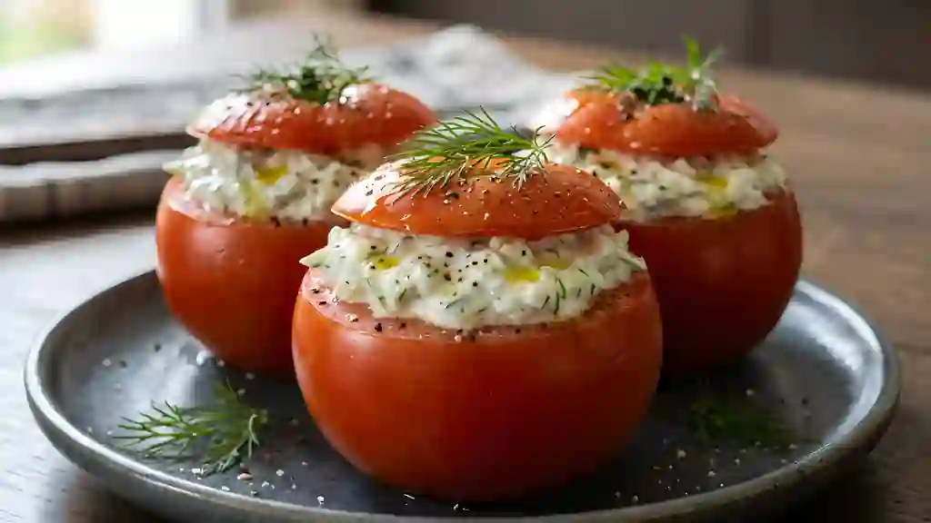 Tomates fondantes au tzatziki onctueux - Photo de présentation