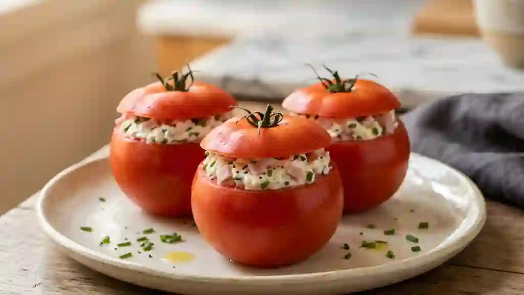 Tomates givrées au fromage frais et jambon - Photo de présentation
